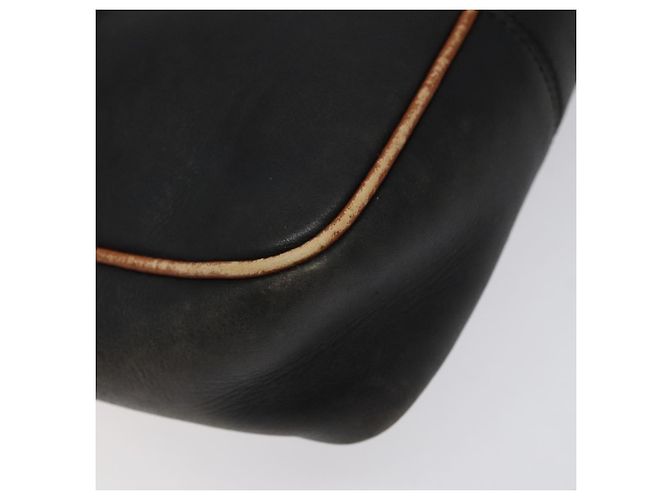 Céline Bolso de hombro CELINE de cuero negro y dorado Auth BA1801 - vista 15