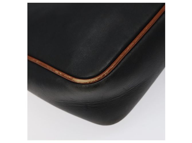 Céline Bolso de hombro CELINE de cuero negro y dorado Auth BA1801 - vista 17