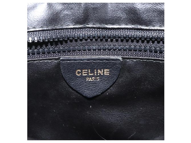 Céline Bolso de hombro CELINE de cuero negro y dorado Auth BA1801 - vista 18