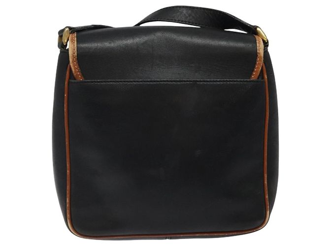 Céline Bolso de hombro CELINE de cuero negro y dorado Auth BA1801 - vista 2