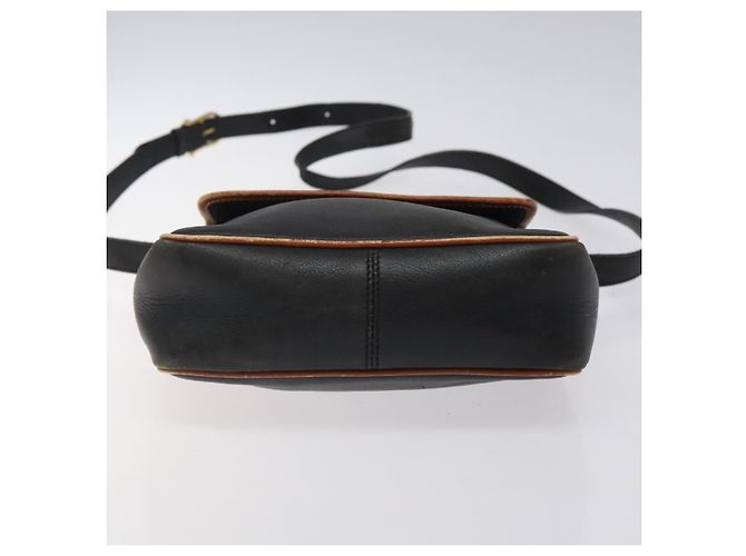 Céline Bolso de hombro CELINE de cuero negro y dorado Auth BA1801 - vista 5