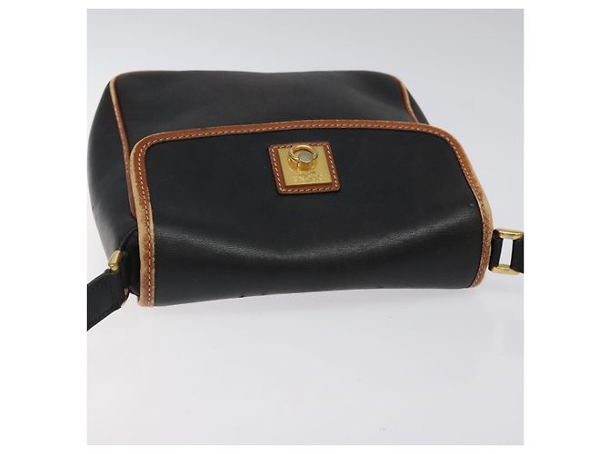 Céline Bolso de hombro CELINE de cuero negro y dorado Auth BA1801 - vista 6