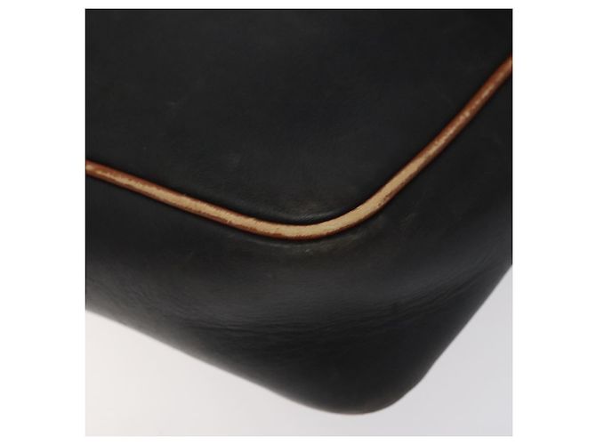 Céline Bolso de hombro CELINE de cuero negro y dorado Auth BA1801 - vista 8