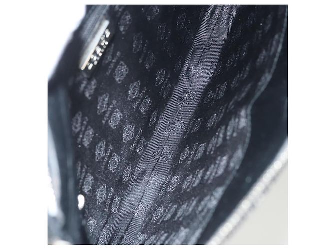 Borsa a spalla LOEWE in tela blu navy argento autentica sw762 - vista 11