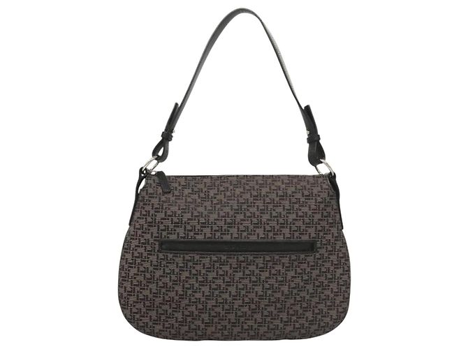 Borsa a spalla LOEWE in tela blu navy argento autentica sw762 - vista 13