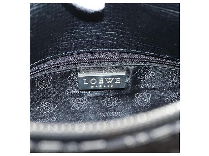 Borsa a spalla LOEWE in tela blu navy argento autentica sw762 - vista 18