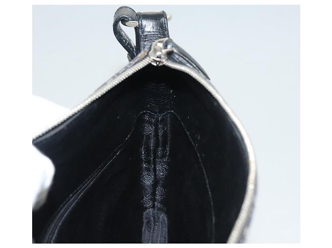 Borsa a spalla LOEWE in tela blu navy argento autentica sw762 - vista 19