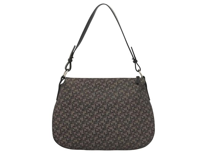 Borsa a spalla LOEWE in tela blu navy argento autentica sw762 - vista 2