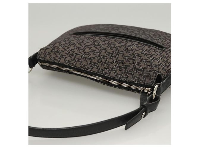 Borsa a spalla LOEWE in tela blu navy argento autentica sw762 - vista 6