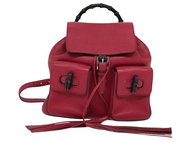 GUCCI Bamboo Rucksack Leder Outlet Pink 370833 Auth bs25742 - Ansicht 13