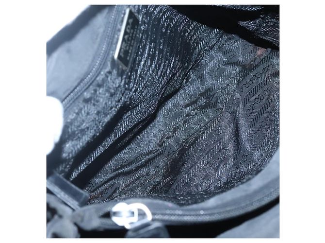 Borsa a spalla PRADA in nylon nero argento autentica bs25600 - vista 10