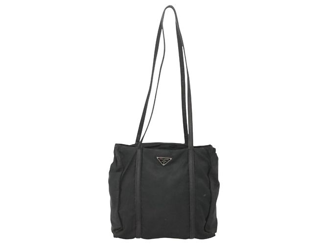 Borsa a spalla PRADA in nylon nero argento autentica bs25600 - vista 13