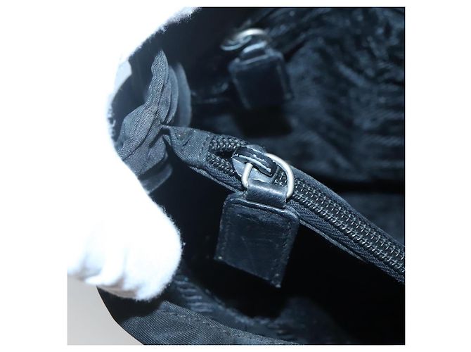 Borsa a spalla PRADA in nylon nero argento autentica bs25600 - vista 18
