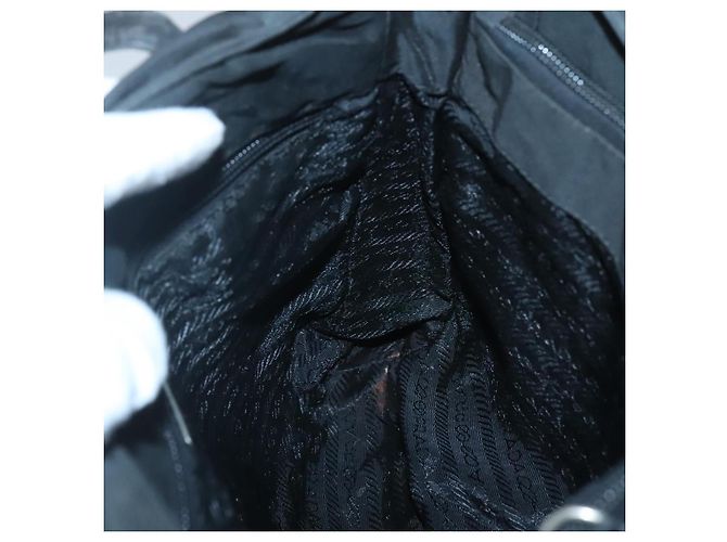 Borsa a spalla PRADA in nylon nero argento autentica bs25600 - vista 20