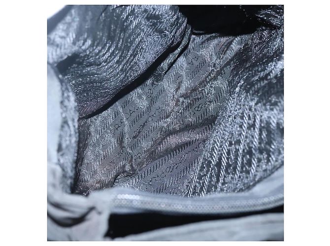 Borsa a spalla PRADA in nylon nero argento autentica bs25600 - vista 23