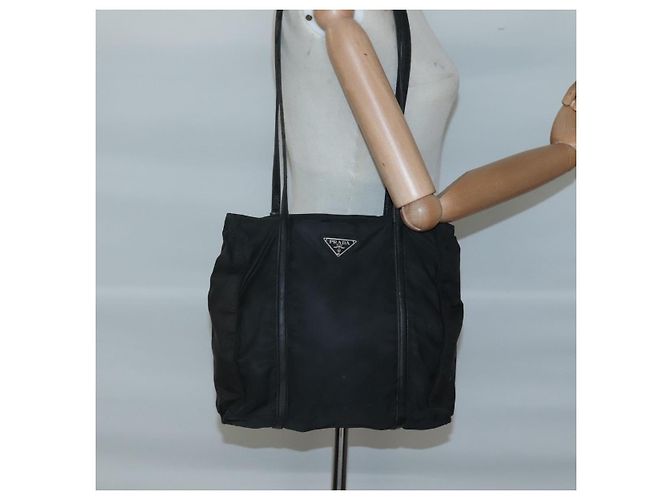 Borsa a spalla PRADA in nylon nero argento autentica bs25600 - vista 24