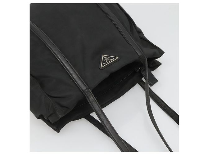Borsa a spalla PRADA in nylon nero argento autentica bs25600 - vista 6