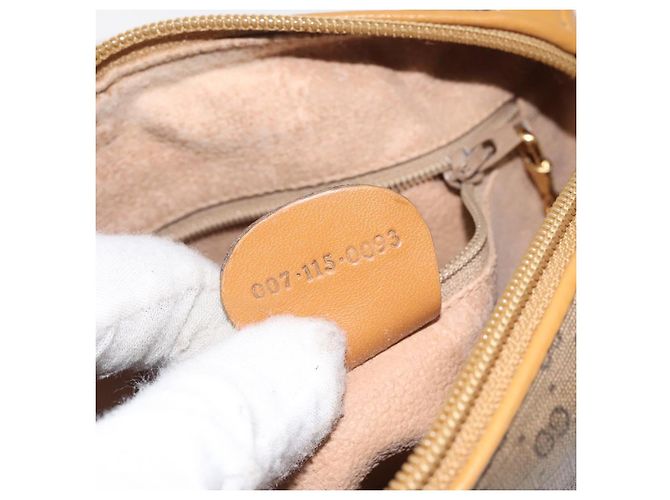 Gucci Borsa a spalla Micro GG Supreme PVC Beige Oro 007 115 0093 Auth BA1805 D'oro - vista 12