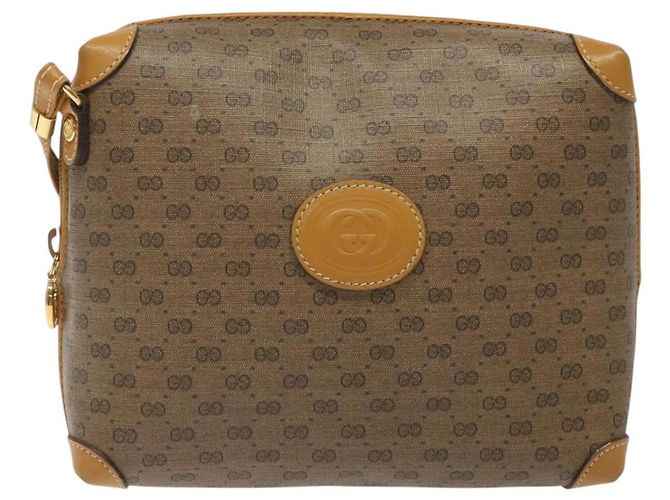 Gucci Borsa a spalla Micro GG Supreme PVC Beige Oro 007 115 0093 Auth BA1805 D'oro - vista 13