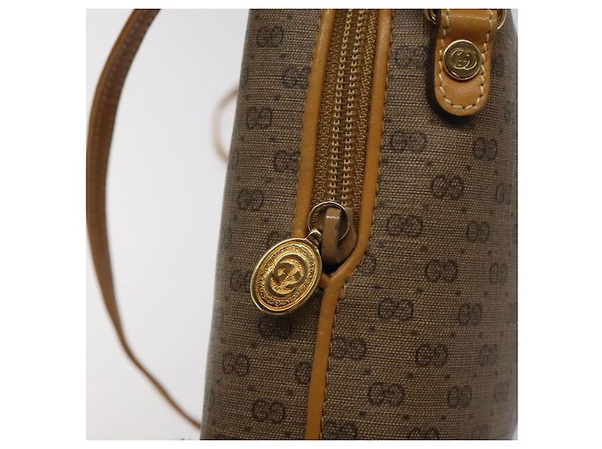 Gucci Borsa a spalla Micro GG Supreme PVC Beige Oro 007 115 0093 Auth BA1805 D'oro - vista 18