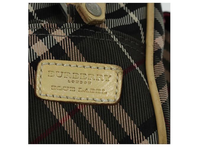 Borsa a spalla Burberry Nova Check Blue Label in nylon marrone argento autentica ti3061 - vista 10