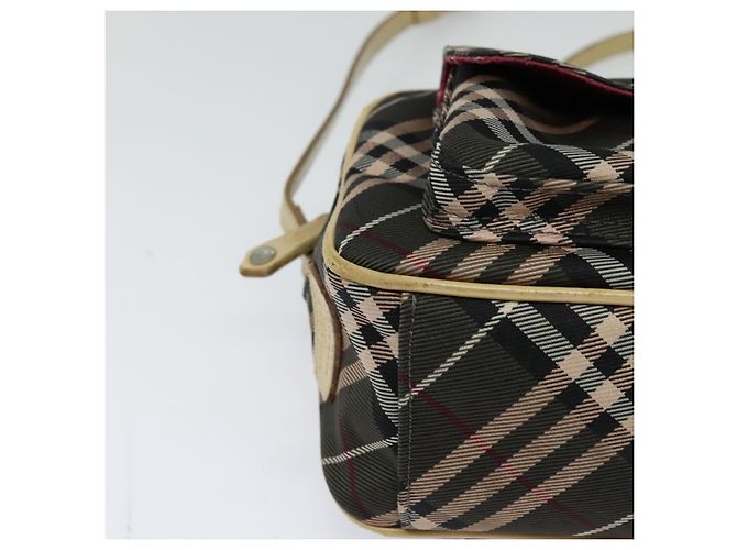 Borsa a spalla Burberry Nova Check Blue Label in nylon marrone argento autentica ti3061 - vista 14