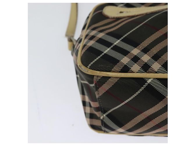 Borsa a spalla Burberry Nova Check Blue Label in nylon marrone argento autentica ti3061 - vista 15