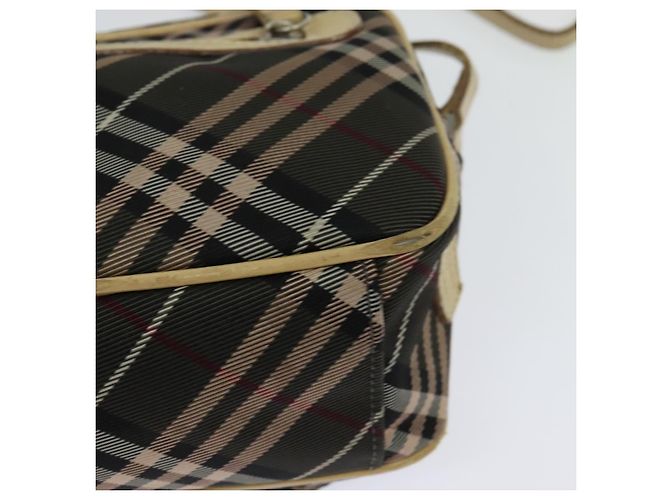 Borsa a spalla Burberry Nova Check Blue Label in nylon marrone argento autentica ti3061 - vista 16