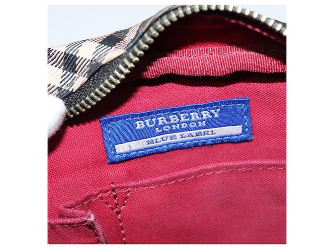 Borsa a spalla Burberry Nova Check Blue Label in nylon marrone argento autentica ti3061 - vista 17