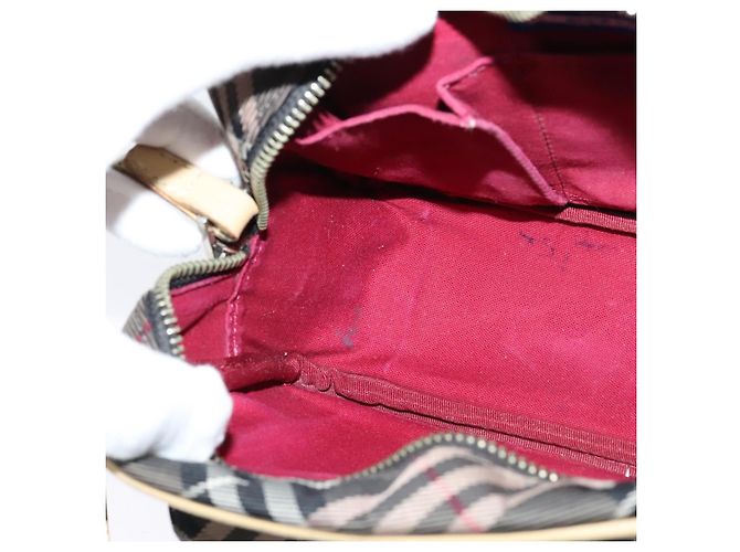Borsa a spalla Burberry Nova Check Blue Label in nylon marrone argento autentica ti3061 - vista 19