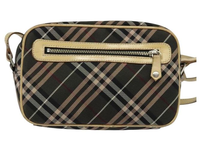 Borsa a spalla Burberry Nova Check Blue Label in nylon marrone argento autentica ti3061 - vista 2
