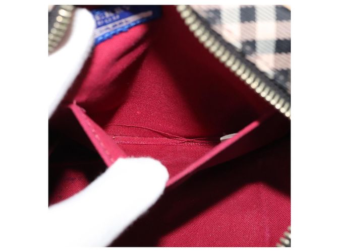 Borsa a spalla Burberry Nova Check Blue Label in nylon marrone argento autentica ti3061 - vista 20