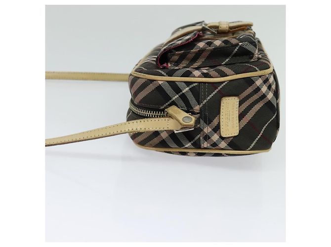 Borsa a spalla Burberry Nova Check Blue Label in nylon marrone argento autentica ti3061 - vista 3