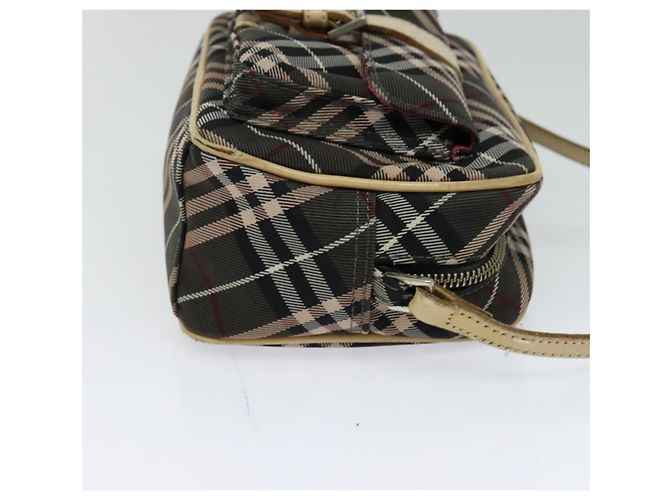 Borsa a spalla Burberry Nova Check Blue Label in nylon marrone argento autentica ti3061 - vista 4