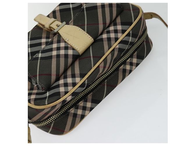 Borsa a spalla Burberry Nova Check Blue Label in nylon marrone argento autentica ti3061 - vista 6