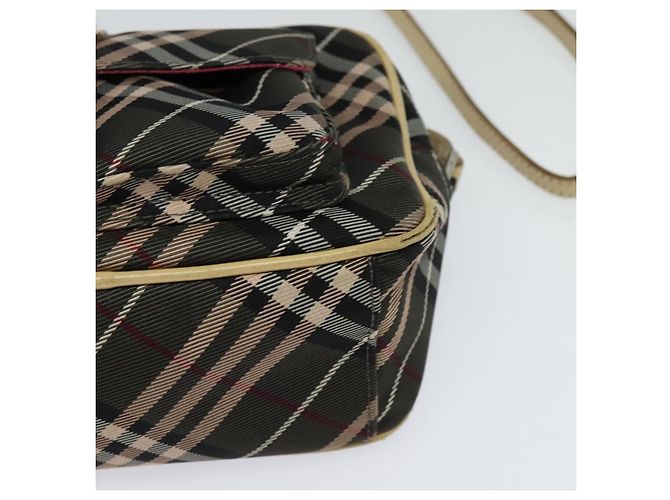 Borsa a spalla Burberry Nova Check Blue Label in nylon marrone argento autentica ti3061 - vista 9