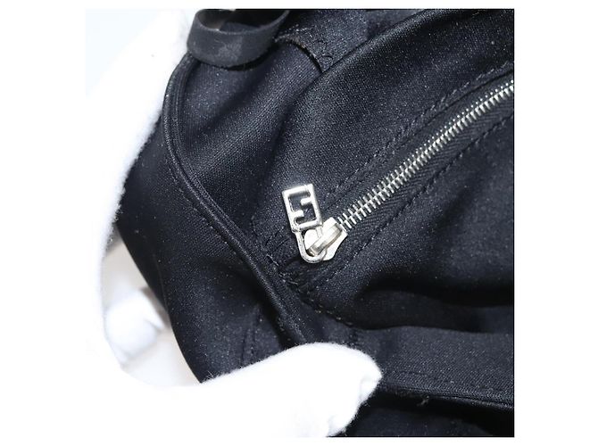 FENDI Handtasche aus schwarzem Nylon mit Silber authentisch 122023 - Ansicht 20