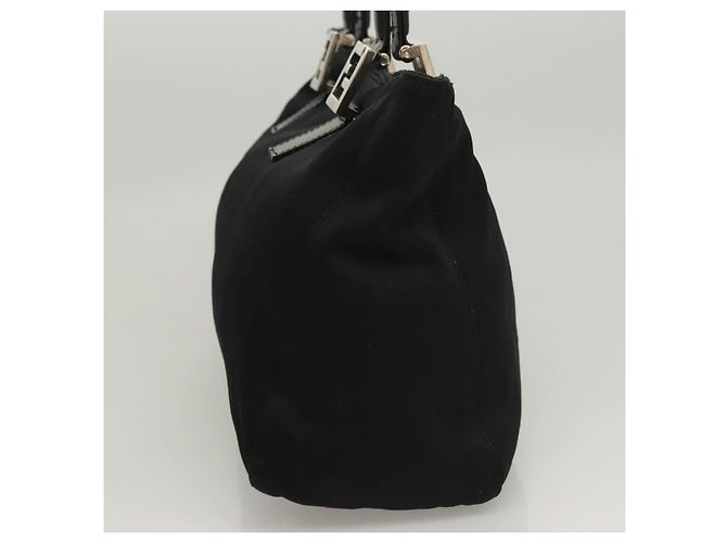 FENDI Handtasche aus schwarzem Nylon mit Silber authentisch 122023 - Ansicht 3