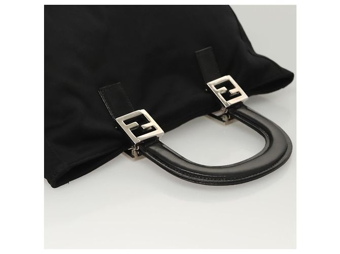 FENDI Handtasche aus schwarzem Nylon mit Silber authentisch 122023 - Ansicht 6