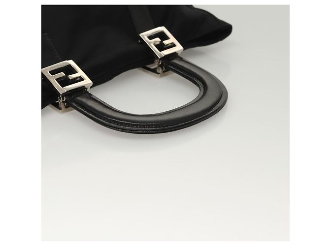 FENDI Handtasche aus schwarzem Nylon mit Silber authentisch 122023 - Ansicht 7