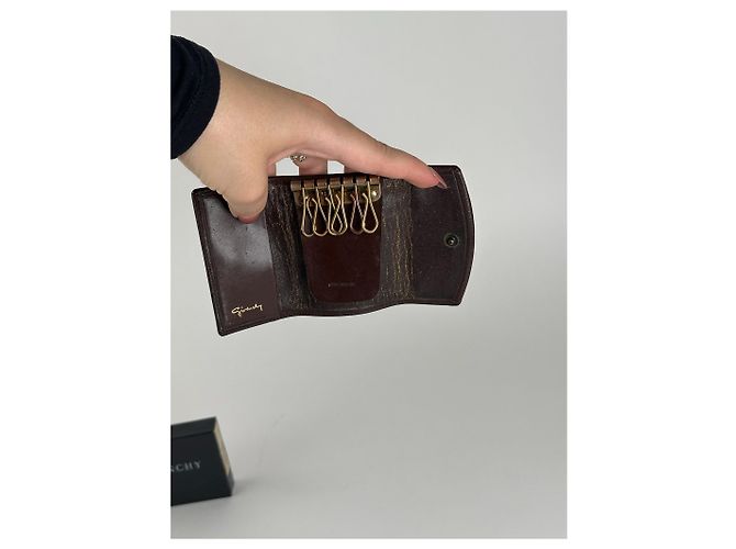 Vintage Givenchy Leather Key Holder Brown - view 3