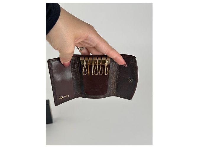 Vintage Givenchy Leather Key Holder Brown - view 5