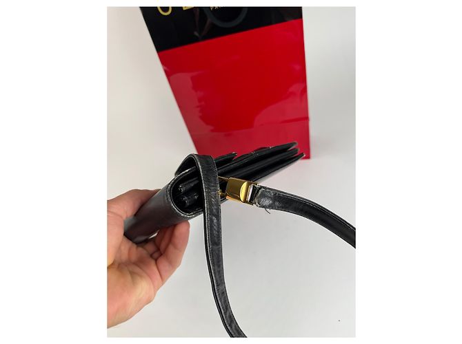 Céline Vintage Celine Paris Leder Tasche Triomphe Schwarz - Ansicht 13