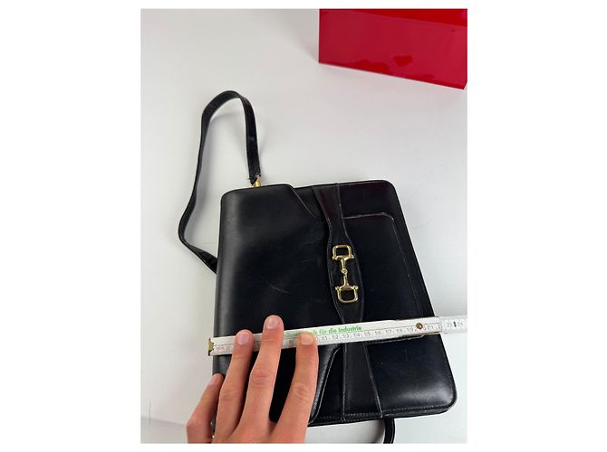 Céline Vintage Celine Paris Leder Tasche Triomphe Schwarz - Ansicht 6