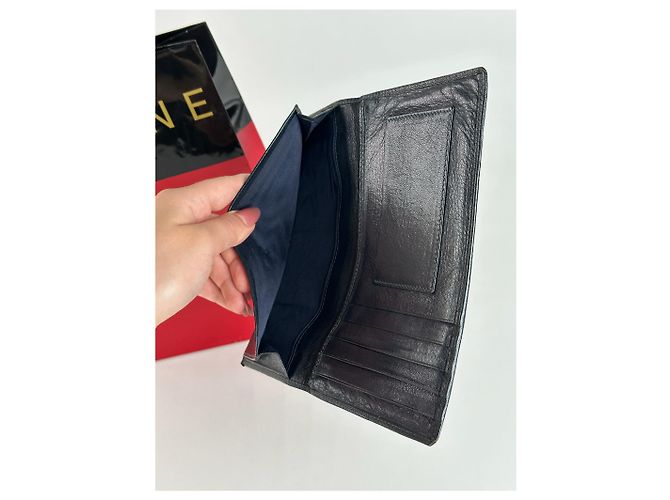 Céline Vintage Celine Macadam Monogram ID-Halter schwarz weiß Grau - Ansicht 2