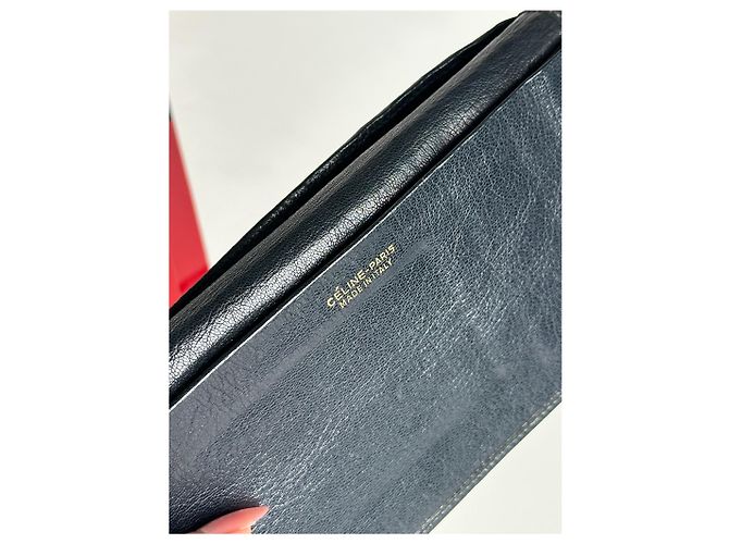 Céline Vintage Celine Macadam Monogram ID-Halter schwarz weiß Grau - Ansicht 4