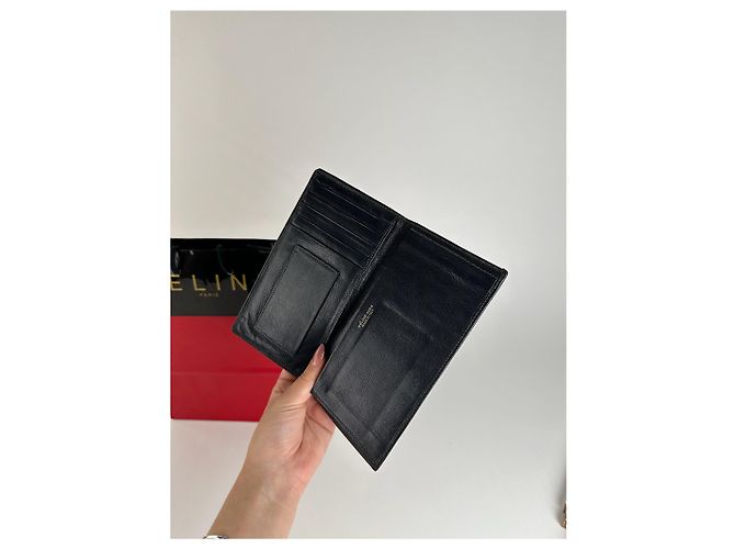 Céline Vintage Celine Macadam Monogram ID-Halter schwarz weiß Grau - Ansicht 7