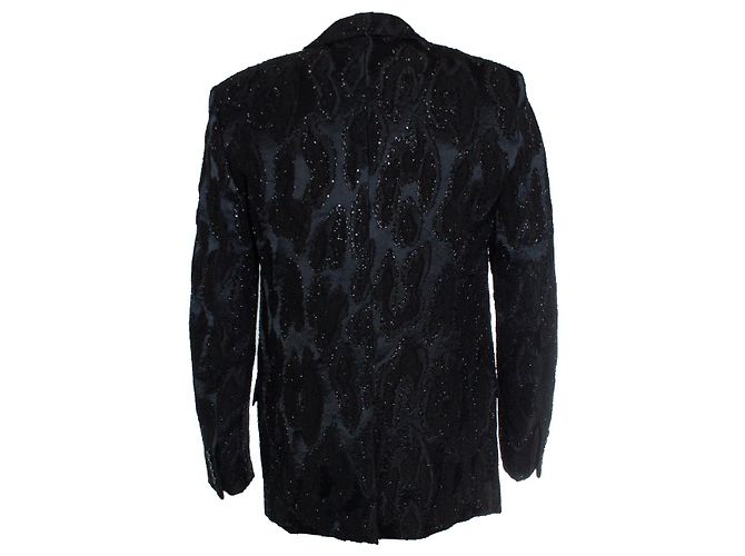 Jacquard-gewebte Blazer mit Perlen von Saint Laurent, 2019 Schwarz - Ansicht 3