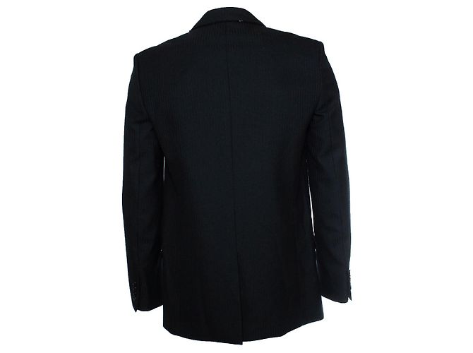 Saint Laurent, schwarzer Blazer mit Nadelstreifen und Perlen - Ansicht 2
