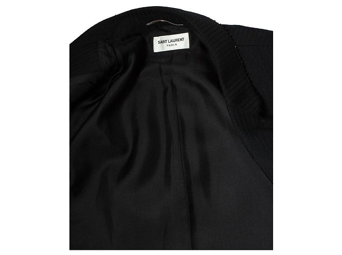 Saint Laurent, schwarzer Blazer mit Nadelstreifen und Perlen - Ansicht 6